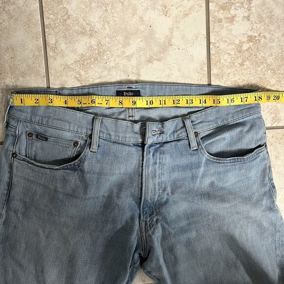 Polo Ralph Lauren Mens jeans 36 x 32 Light Wash Straight Authentic Dungarees - Picture 5 of 14